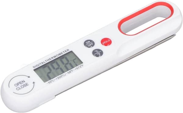 Digital Stektermometer | Vikbar | Omedelbar Läsning Vit