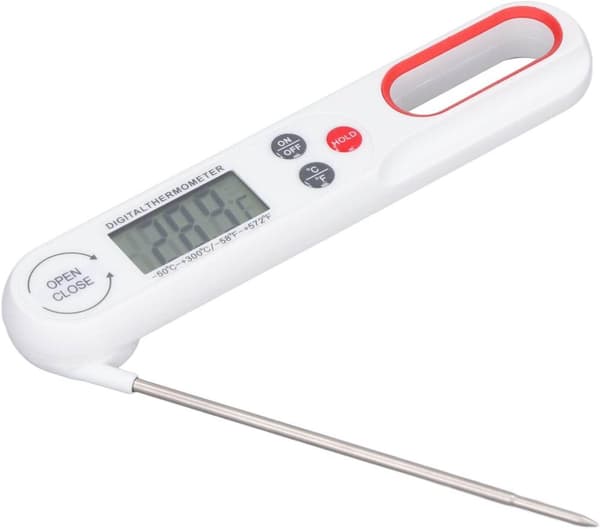 Digital Stektermometer | Vikbar | Omedelbar Läsning Vit