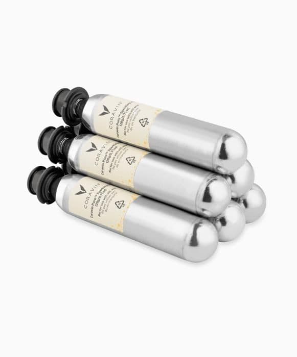 Coravin-paket med 6 rena mousserande CO2-kapslar silver och svart - 0850014752538