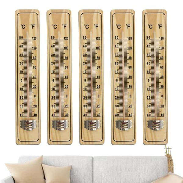 5-pack väggtermometrar, atmosfäriska termometrar, trätermometrar för köket, effekttermometrar