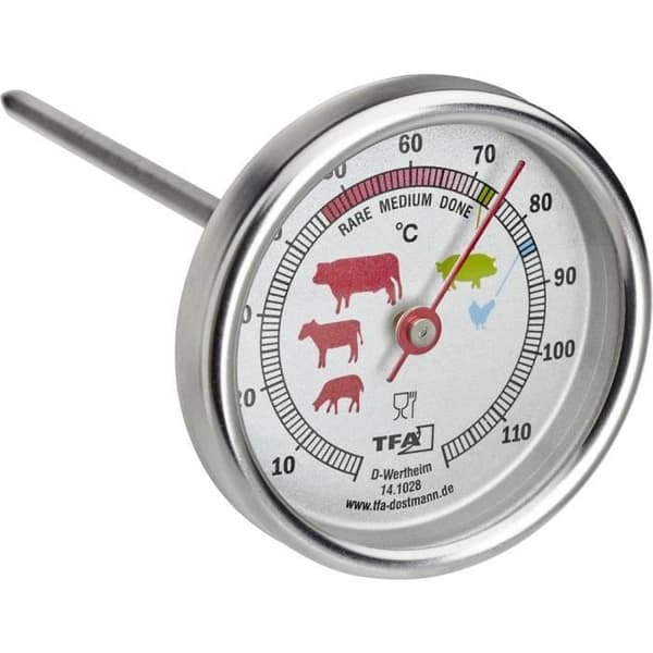 Grilltermometer - TFA DOSTMANN - 14.1028 - Visar ideal temperatur - Vit - 1 styck