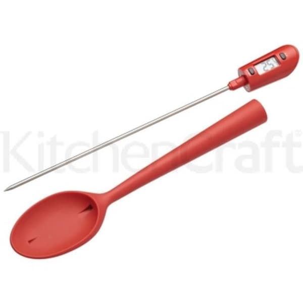 Termometer sked - Silikon - Röd - Område 20° till 220° - Batteri ingår - 1 års garanti