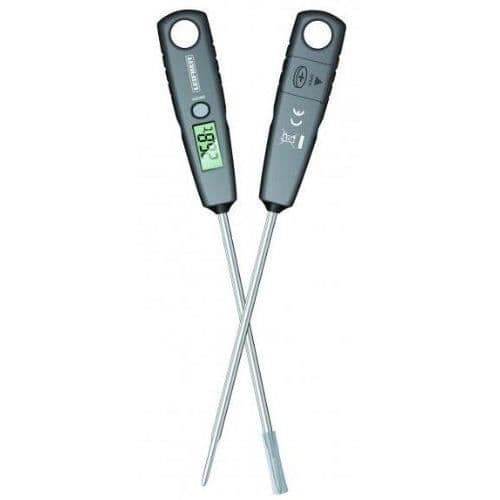 Leifheit 03095 universal digital kökstermometer, precisionsköksredskap vid 0,1°C, -45 till +200°C, rostfritt stål
