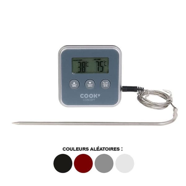 Matlagningstermometer - EASY MAKE - Integrerad timer - Matlagningsvarning - Diverse färger