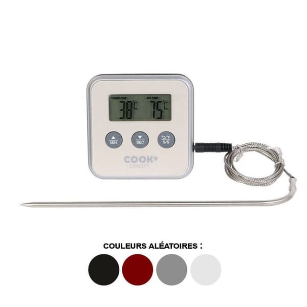 Matlagningstermometer - EASY MAKE - Integrerad timer - Matlagningsvarning - Diverse färger