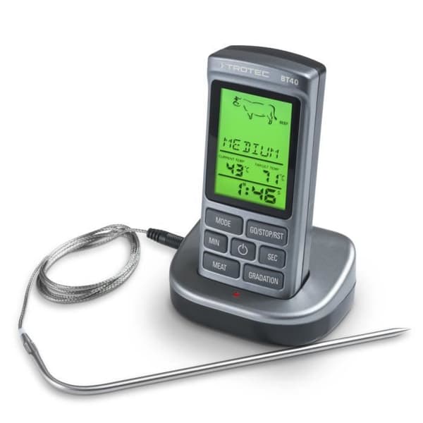 Kötttermometer - Trotec - BT40 - Trådlös - Kötttypval - Inbyggd timer