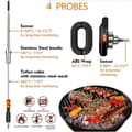 Miniatyrbild 6 av 8: 0-380°C smart Bluetooth matlagningstermometer med 4 sonder, grilltermometer med app-kontroll, avtagbar design