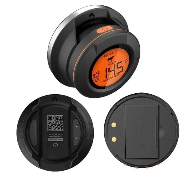 0-380°C smart Bluetooth matlagningstermometer med 4 sonder, grilltermometer med app-kontroll, avtagbar design