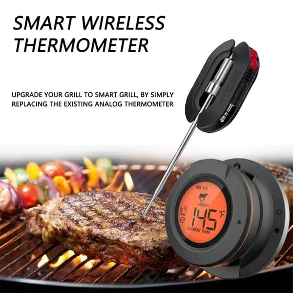 0-380°C smart Bluetooth matlagningstermometer med 4 sonder, grilltermometer med app-kontroll, avtagbar design