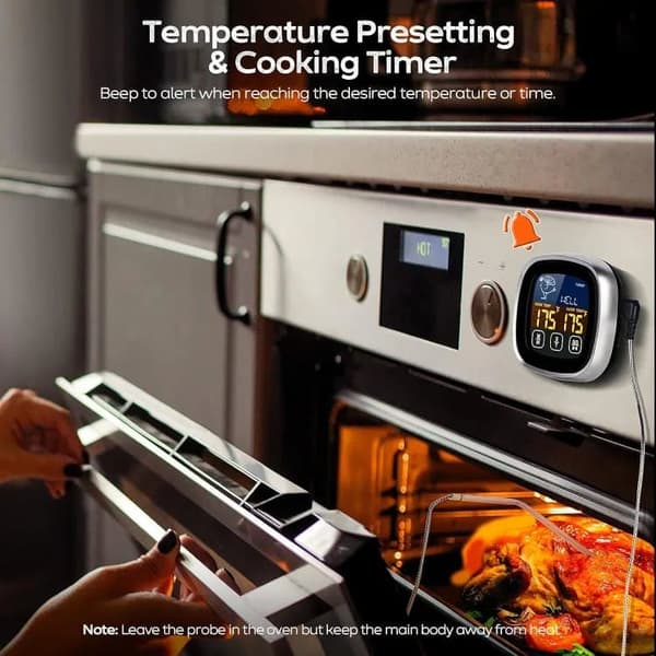 Lollanda Kødtermometer med Touchskærm / Termometer til Kød - Vandtæt, Grill, Køkken - til Ovn, til Grill Grill, Til Grill