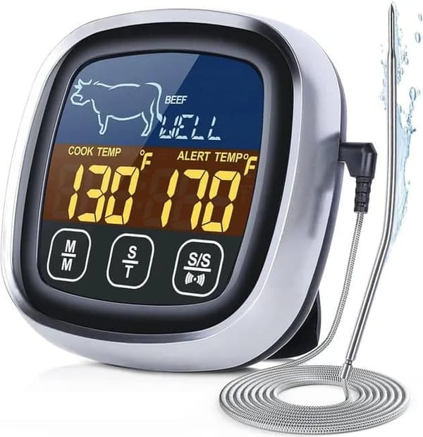 Lollanda Kødtermometer med Touchskærm / Termometer til Kød - Vandtæt, Grill, Køkken - til Ovn, til Grill Grill, Til Grill
