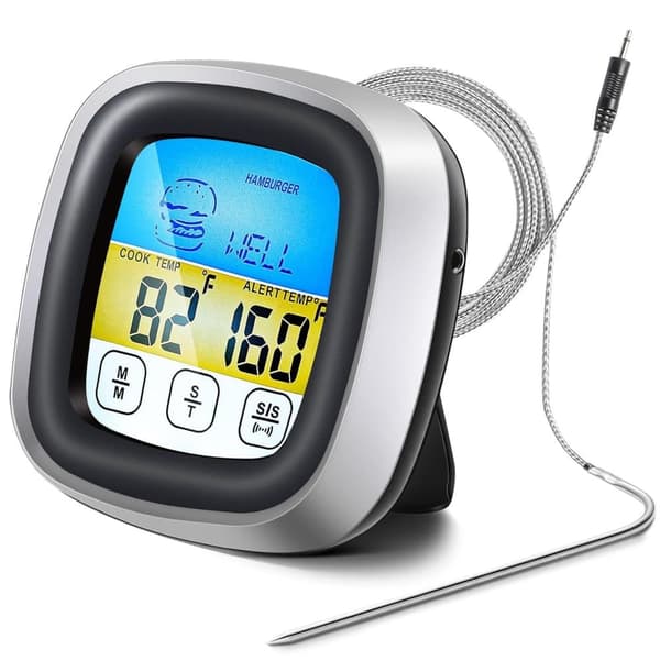 Lollanda Kötttermometer med Touchskärm /Termometer för kött - LCD, Vattentät, Kök, för ugn, till barbequegrill och Grill