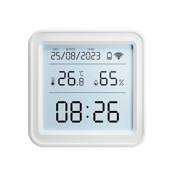 Smart termometer og fuktighetsmåler med Zigbee- og Tuya-kompatibilitet