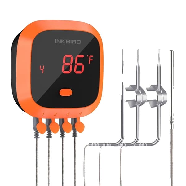 Trådlös BBQ-termometer, Bluetooth-kompatibel, upp till 6 prober,4XC med 4 sensorer