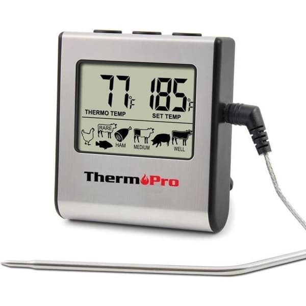 Digital kökstermometer - ThermoPro - TP-16 - Rostfritt stål - 6 köttlägen - Område 0°C~300°C