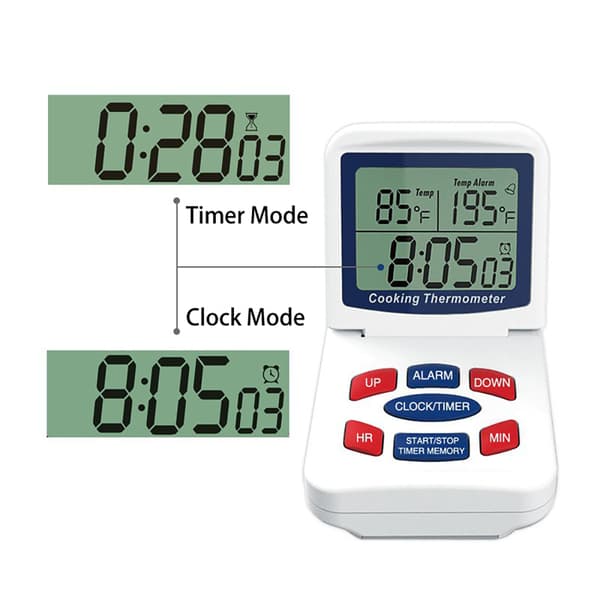 INF Digitalt mattermometer med sammenleggbar probe for matlaging