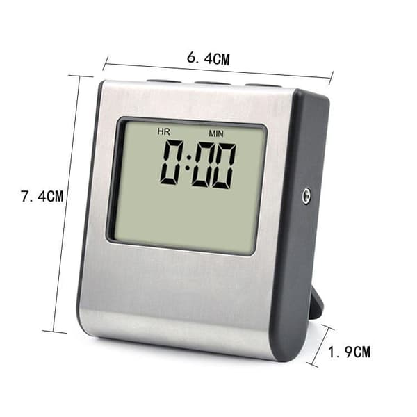 OBOSOE Digital Ugnstermometer / Stektermometer med Timer och Ljudsignal – LCD Kötttermometer för Grill, Ugn och Rökning