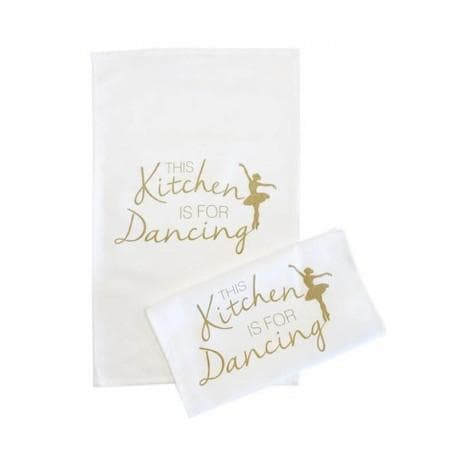 Kökshandduk "Kitchen dancing" vit