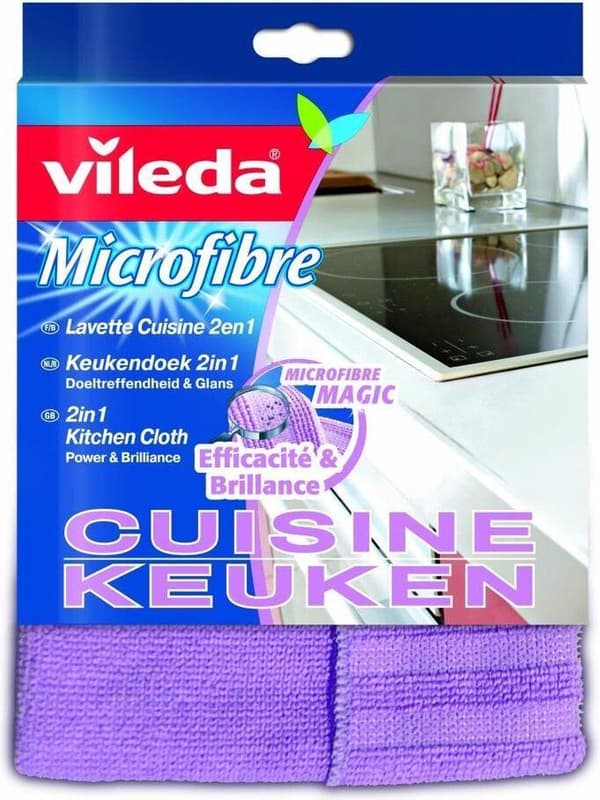 Køkkenvaskeklud Vileda 2-i-1 Kuchen mikrofiber (lilla)