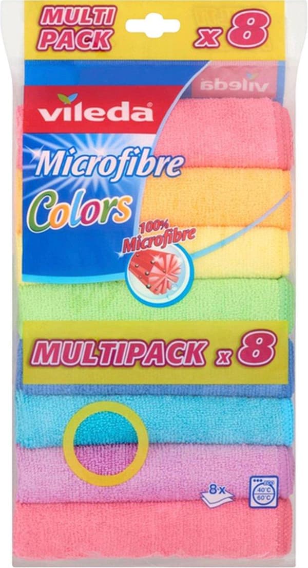 Rengöringsduk Vileda Microfiber Färger 8 st