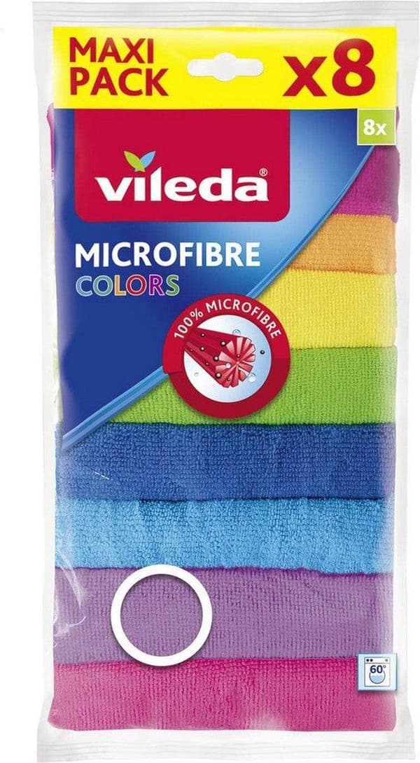 Rengöringsduk Vileda Microfiber Färger 8 st