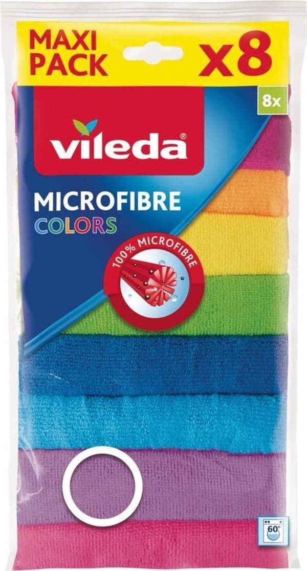 Rengöringsduk Vileda Microfiber Färger 8 st