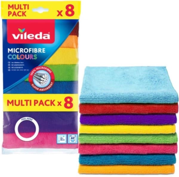 Rengöringsduk Vileda Microfiber Färger 8 st