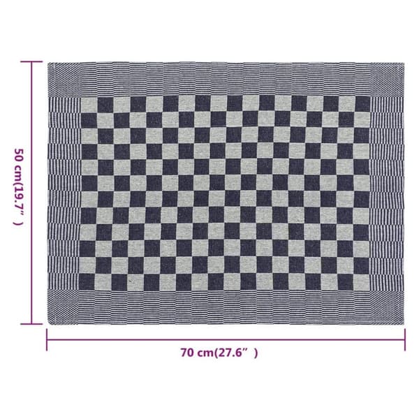 vidaXL viskestykker 20 stk. 50x70 cm bomuld blå og hvid