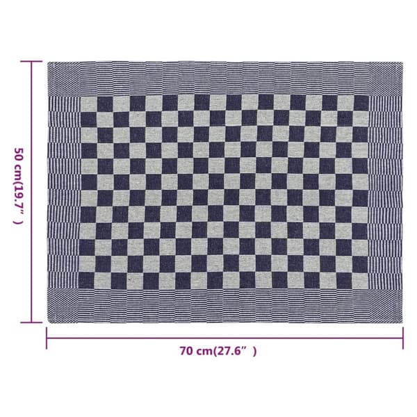 vidaXL Kjøkkenhåndklær 10 stk blå og hvit 50x70 cm bomull