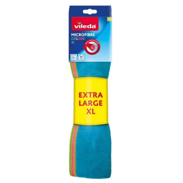 Renseklud Vileda Mikrofiberklud Farver Extra Large 4 stk