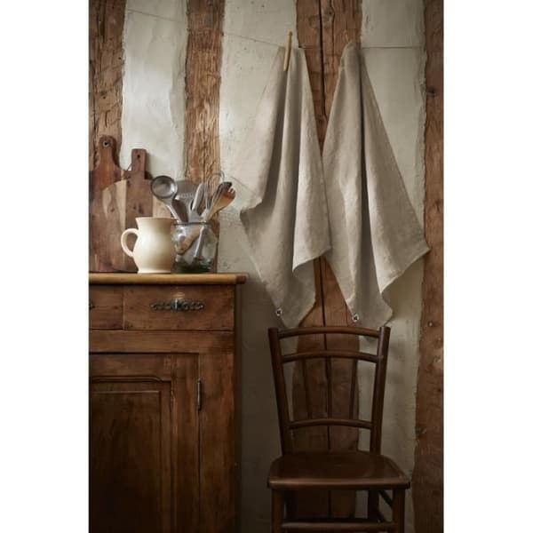 Set med 2 "Soline" handdukar 50 x 70 cm Tvättat linne - Soline Sand