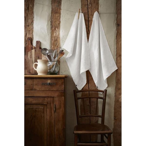 Set med 2 "Soline" handdukar 50 x 70 cm Tvättat linne - Soline Craie