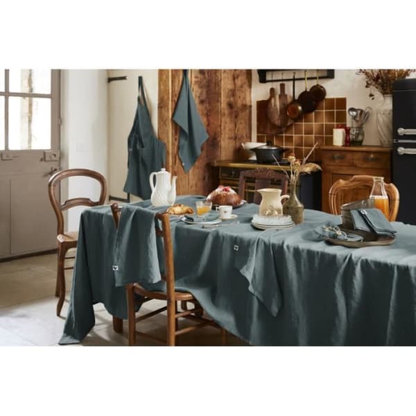 Set med 2 "Soline" handdukar 50 x 70 cm Tvättat linne - Soline Slate