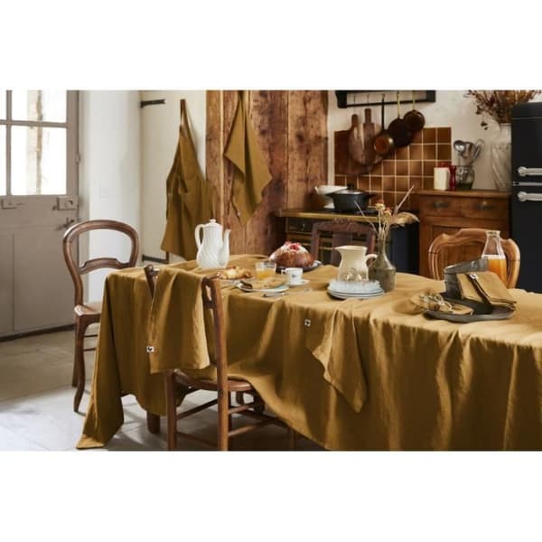 Set med 2 "Soline" handdukar 50 x 70 cm Tvättat linne - Soline Caramel