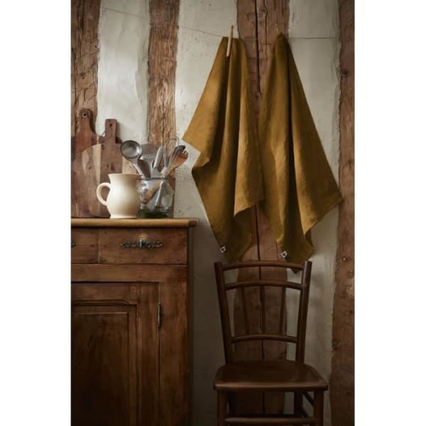 Set med 2 "Soline" handdukar 50 x 70 cm Tvättat linne - Soline Caramel