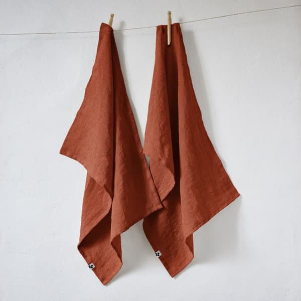 2-pack handdukar "Soline" 50 x 70 cm tvättad linne