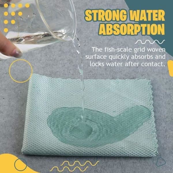 Kökshanddukar, speciell fiskfjällsduk för rengöring av glas, 10 stycken 30 * 40 cm
