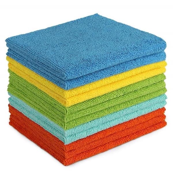 Set med 10 mikrofiberrengöringsdukar, hushållsmikrofibertvättlappar, mjukare, mer absorberande, luddfri, 30x30cm
