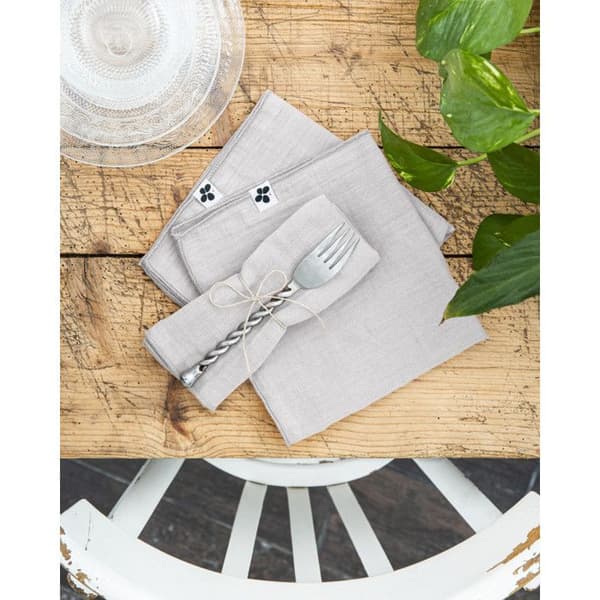 Set med 3 "Gaïa" servetter 40 x 40 cm "Cotton Gauze" - Gaïa Nuage