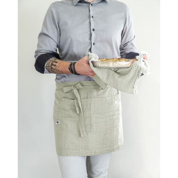 Kockförkläde "Gaïa" 45 x 80 cm "Cotton Gauze" - Gaïa Water Green