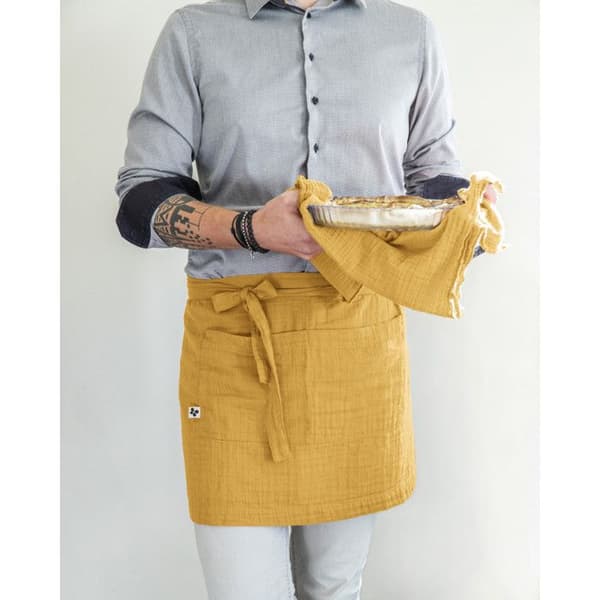 Kockförkläde "Gaïa" 45 x 80 cm "Cotton Gauze" - Gaïa Safran