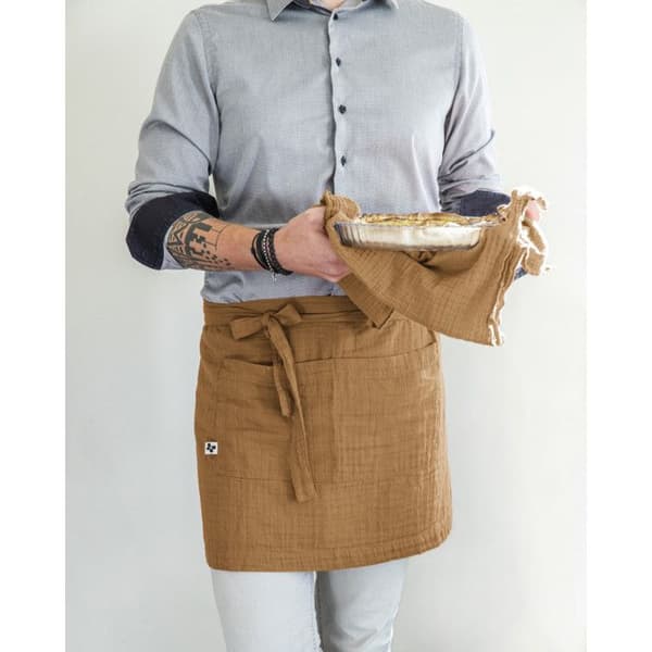 Kockförkläde "Gaïa" 45 x 80 cm "Cotton Gauze" - Gaïa Camel