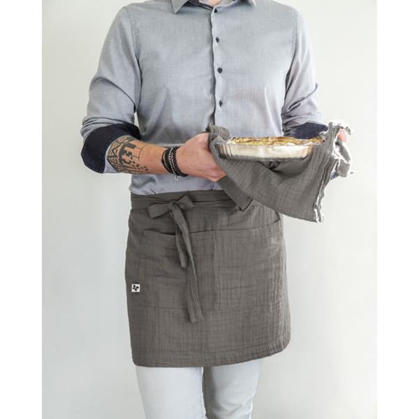 Kockförkläde "Gaïa" 45 x 80 cm "Cotton Gauze" - Gaïa Granit
