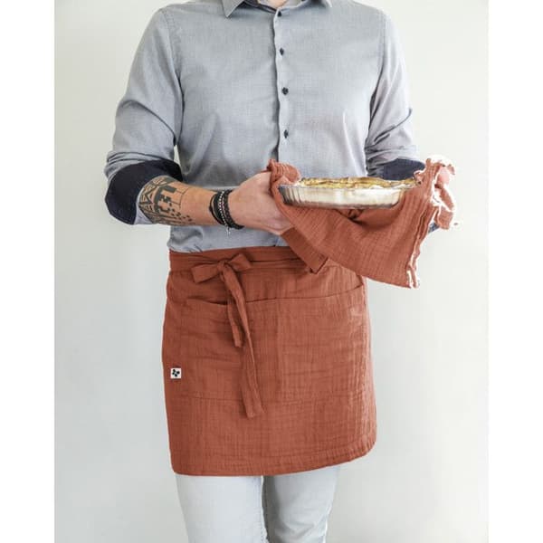 Kockförkläde "Gaïa" 45 x 80 cm "Cotton Gauze" - Gaïa Terracotta