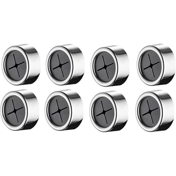 Handdukshållare Klistermärke - Ej specificerat - Rund - Silvermetall - 8 stycken - 4,2 x 2,2 cm