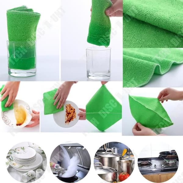 TD® dubbellagers bambufiber non-stick köksduk för rengöring av grön färg Absorberande renlighet Tor diskar