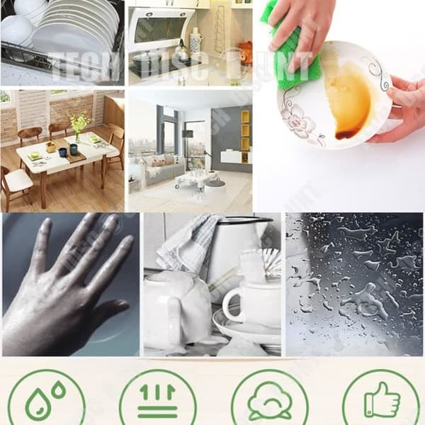 TD® dubbellagers bambufiber non-stick köksduk för rengöring av grön färg Absorberande renlighet Tor diskar