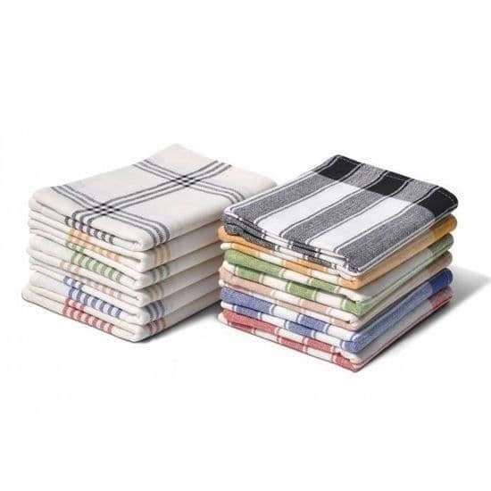 Set med 12 kökshanddukar 100% bomull - Flerfärgad - 50x70 cm