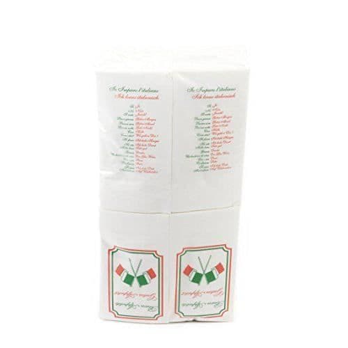 Servetter - Roliga - 4-pack - 2 lager - Blank vit - Italiensk mönster
