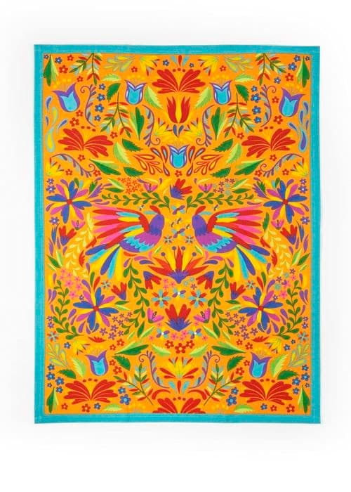 Torchon - handduk Excelsa - 66641 - Mexikanska blommor kökshandduk, 100% bomull, 70 x 50 cm, med knäpphål